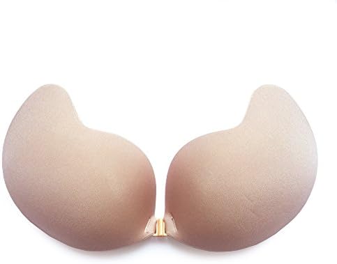 Carontek Strapless Invisible Push-up Bra Self Adhesive Silicone Backless Reusable (C, Mango-Nude)