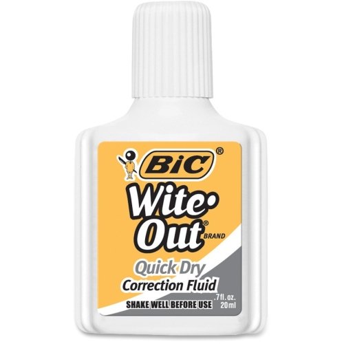 Wite Out BICWOFQD324 -SPR Wite-Out Quick Dry Correction Fluid - Foam Wedge Applicator - 0.68 FL oz - White - Quick Drying, Spill Resistant