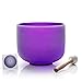 TOPFUND Purple B Note Crystal Singing Bowl Crown Chakra 8 Inch with Suede Mallet