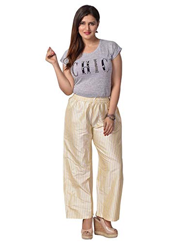 yellow striped palazzo pants