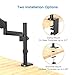 Monitor Mount Stand – Adjustable Single Arm Desk Vesa Mount with Clamp, Grommet Base, HDMI Cable for LCD LED Screens Up to 32 Inch, Gas Spring Articulating Full Motion Arm Holds 3.3 to 17.6Lbsthumb 2