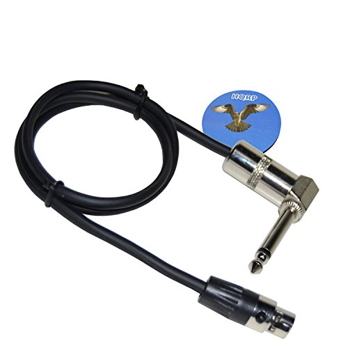 HQRP 4-Pin Mini Connector (TA4F) to Right-Angle 1/4-Inch Connector Instrument Cable for Shure AXT100 T1 T1G UT1 SC1 BLX1 PG1 PGX1 PGXD1 GLXD1 QLXD1 SLX1 LX1 FP1 ULX1 ULXD1 UC1 UR1 UR1M U1 + Coaster