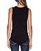 Sarin Mathews Women's Cowl Neck Ruched Sleeveless Sexy Blouse Stretch Tank Tops Black L