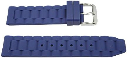 20mm Silicone Rubber Link Style Watch Band - Choose Colors