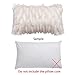 OJIA Deluxe Home Decorative Super Soft Plush Mongolian Faux Fur Throw Pillow Cover Cushion Case (18 x 18 Inch, Fox White)