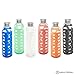 Pratico Kitchen Glass Bottle Silicone Sleeves for Epica, Hydro Flask, Estilo, & Similar Vacuum & Glass Bottles, 6 Pack Multicolor