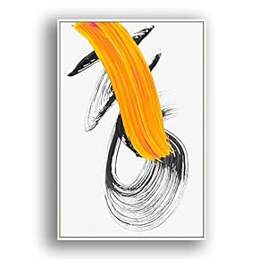 Framed Canvas Wall Art for Living Room, Bedroom Colored Brush Canvas Prints for Modern Home Decoration Ready to Hang - 16"x24" inches