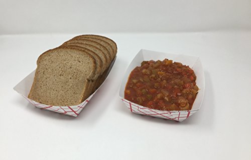 Mr. Miracle White and Red Paper Food Tray. 2.5-Pound Size. Pack of 100