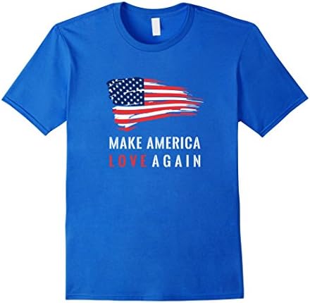 Mens MAKE AMERICA LOVE AGAIN T-shirt Large Royal Blue
