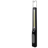 LitezAll COB LED Wand Work Light with Flashlight | 300 Lumen Dual Purpose Magnetic Shop Light | Handheld Rubber Coated Drop Light with Hanging Hook | 4 AA Batteries Included