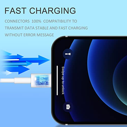 [Apple MFi Certified] iPhone Charger,5 Pack(3/3/6/6/10FT) Lightning Cable Fast Charging Data Sync Transfer Cord Compatible iPhone 13/12/11 Pro Max/Mini/XS MAX/XR/XS/X/8/7/Plus/6 iPad AirPods-White