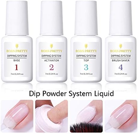 Dip Powder System Liquid Available: Base, Activator, Top, Brush Saver (Sold Separately)