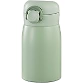 9 oz Mini Water Bottle Small Stainless Steel Thermoses - Insulated Vacuum, Leak Proof, Keeps Drinks Hot/Cold - Ideal for Coffee, beverage, Water - Green