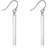 Limerencia Pure Titanium Vertical Bar Dangle Earrings,Lightweight Drop Earrings Hypoallergenic for Sensitive Ears Women