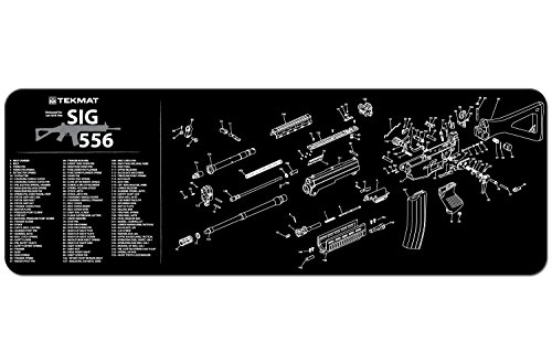 TekMat 556 Cleaning Mat/12 x 36 Thick, Durable, Waterproof/Long Gun Cleaning Mat with Parts Diagram and Instructions/Armorers Bench Mat/Black