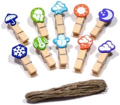RuiChy Wooden Clips Bear Memo Clip Pin DIY Photo Card Wooden Hanging clips