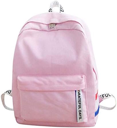 hsy Unisex Canvas Backpack Backpack Travel Backpack Student Shoulder Bag Backpacks (Color : Pink)