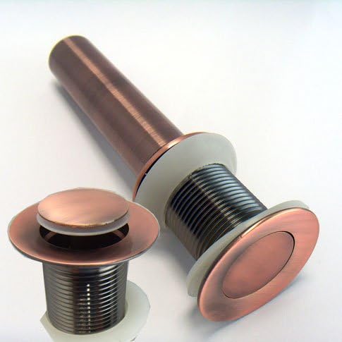 Pop up Antique Copper Finish Bathroom and Kitchen Sink Drain Lavatory Sink Stopper Without Overflow Made of Copper