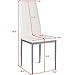 COSTWAY PU Leather Dining Side Chairs Elegant Design Home Furniture, Set of 4 (White)