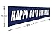 Blue Happy 60th Birthday Banner, Large 60th Birthday Party Sign, 60 Bday Party Supplies Decorations