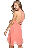 Zeagoo Women's Chiffon Summer Sleeveless Sundress Strappy Backless Swing Dress