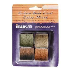 4 Spools Super-lon #18 Cord Ideal for Stringing Beading Crochet and Micro-macram Jewelry Compatible with Kumihimo Projects S-lon Neutral Mix