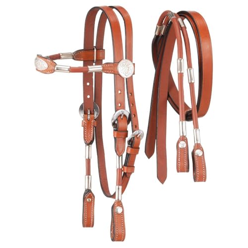 Tough 1 Miniature Poco Headstall with Reins, Light Chestnut