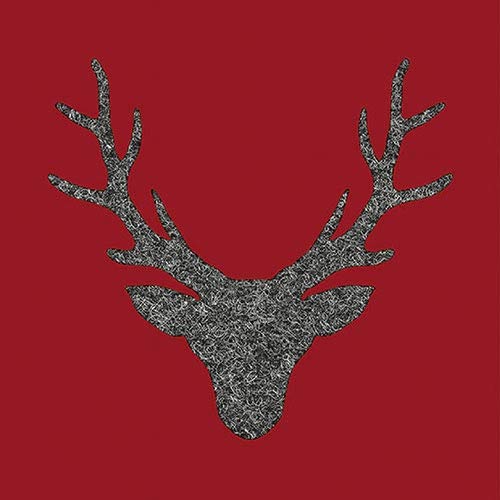 Paper napkins lunch/party/festival approx. 33 x 33 cm Stag Head Red Autumn Winter Christmas Table Decoration