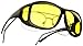 Cocoons Fit On Low Vision Absorptive Filters C202H Aviator Sunglasses,Black Frame/Lemon Lens,one size