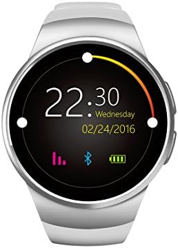 GearBizz Smartwatch Phone Smart Quad-bands Wristwatch Bluetooth SMS 1.3 inch HD IPS Whole Round Screen Metal Plating OGS Touch Capacitive Screen with Anodic Oxidation Treatment (White)