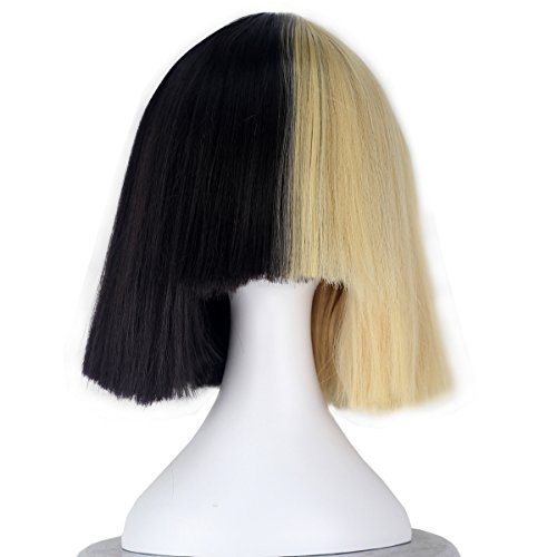 Miss U Hair Women Girls Short Straight 2 Tones Cosplay Party Wig