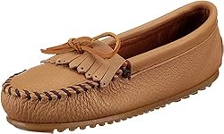 Minnetonka Women's Deerskin Soft-T Moccasin,Mocha