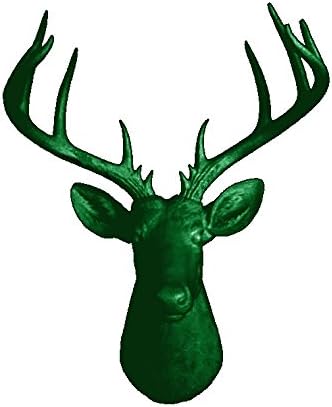 10 Point Deer Head | Faux Taxidermy | Fake 10 Point Resin Deer Head | Faux Taxidermy Studio (Green)