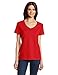 Hanes womens Nano Premium Cotton V-neck Tee fashion t shirts, Deep Red, Large US