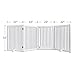 WELLAND Freestanding Wood Pet Gate with Walk Through Door White, 88-Inch Width, 32-Inch Height (Set of Support Feet Included)