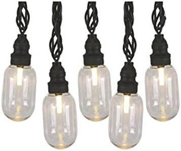 Bethlehem Lighting Set 25 LED T11 Oblong Edison Style Amber Christmas Lights - Black Wire