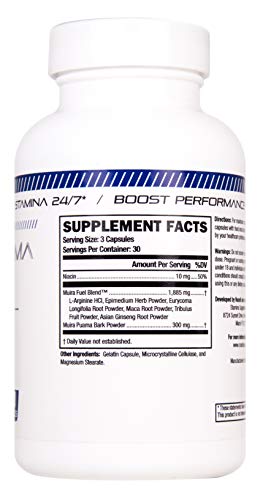 Muira Puama Fuel Male Enhancing Pills (1 Month Supply) - Enlargement Booster for Men - Increase Size, Strength, Stamina - Energy, Mood, Endurance Boost All Natural Performance Supplement - Made in USA