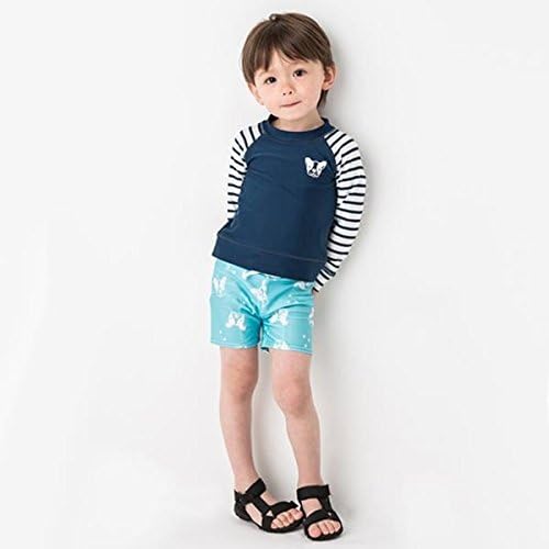 Amazon ブルドッグ柄ラッシュガード パンツセット 紺 90 水着 通販