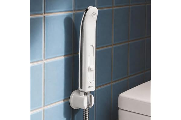 TUSHY Handheld Bidet Sprayer for Toilet with Adjustable Water Pressure | Ergonomic, Leak-Proof Brass Shutoff Valve, 47-inch F