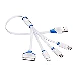 Vastar Premium 4 in 1 Multiple USB Charging Cable Adapter Connector with 8 Pin Lighting / 30 Pin / Micro USB / Mini USB Ports for iPhone 6, 5, 4, iPad 4,3,2,Air,Galaxy S4, S5,Nexus 5, and More