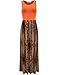 Aphratti Women's Bohemian Sleeveless Maxi Long Dress with Elastic Waistband X-Large Orange Print