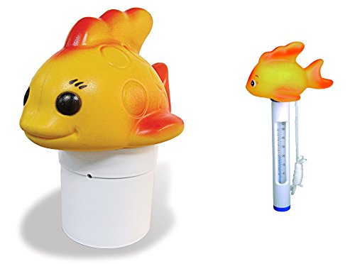 Gold Fish Floating Thermometer and Chlorinator Set for Swimming Pools