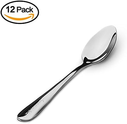 Dozen Demitasse Espresso Spoons, Mini 18/10 Stainless Steel Bistro Teaspoon Set By Snamonkia, Small Oval Coffee Spoons For Dessert, Tea, Appetizer, Dishwasher Safe, 4.9” (12.4 Cm), Set Of 12