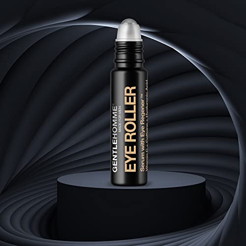 Hyaluronic Acid & Caffeine Eye Roller Serum for Men with Vitamin C Made in USA Depuffing Eye