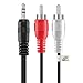 RocketBus Headphone Jack Plug 3.5mm Aux in to 2 Red White RCA Stereo Audio Y Cord Cable