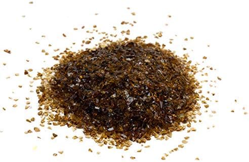 Galaxy Glass Size 0 Amber 1lb- Crushed Glass for Decorations, Crafts, Vase Filler, Terrarium, Sea Glass, Garden, Fusing, Crystals, Jewelry