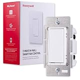 Honeywell Z-Wave Plus Smart Fan Speed Control, 3-Speed In-Wall Paddle Switch, White and Almond | Built-In Repeater Range Extender | ZWave Hub Required - SmartThings, Wink, Alexa Compatible, 39358