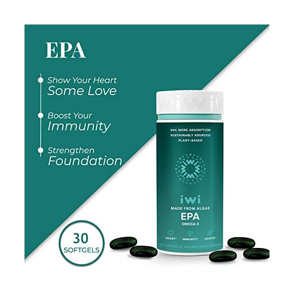 Iwi Omega3 Oil EPA Algae Oil Softgel Capsules 100 Vegan Non GMO