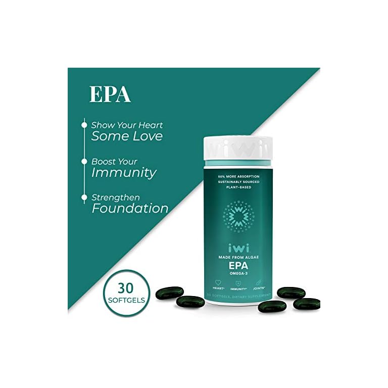 Iwi Omega3 Oil EPA Algae Oil Softgel Capsules 100 Vegan Non GMO