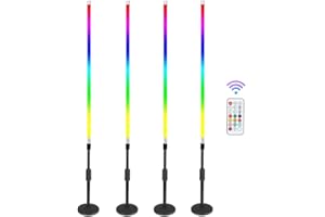 ZDMDRGB 4Pack RGB led Tube Light bar Handheld Portable Rechargeable Battery T8 4ft neon Tube Light Video Wand Stick Stand for DJ Dance Party Events Stage Lights